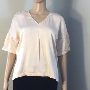 PS THE LABEL: PALE-PINK HI-LO 3/4-SLEEVE TOP